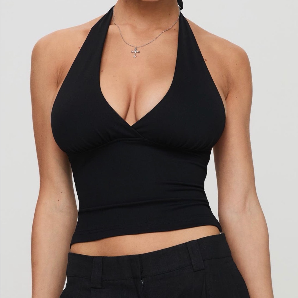 Princess Polly Black Halter Tank Top